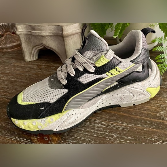 Puma RS-TRCK GS Boys 5.5 Women’s 7 Speckle Castlerock Sneakers Athletic Shoes - Picture 4 of 9